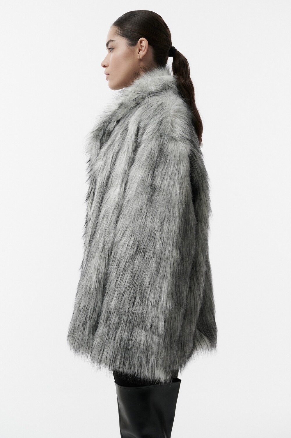 Fur coat Monica in gray